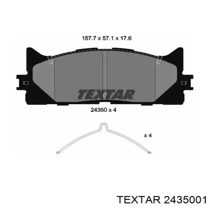 Передние тормозные колодки 2435001 Textar