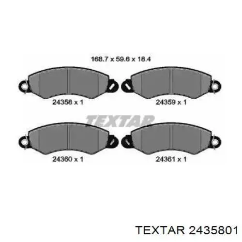 Передние тормозные колодки 2435801 Textar