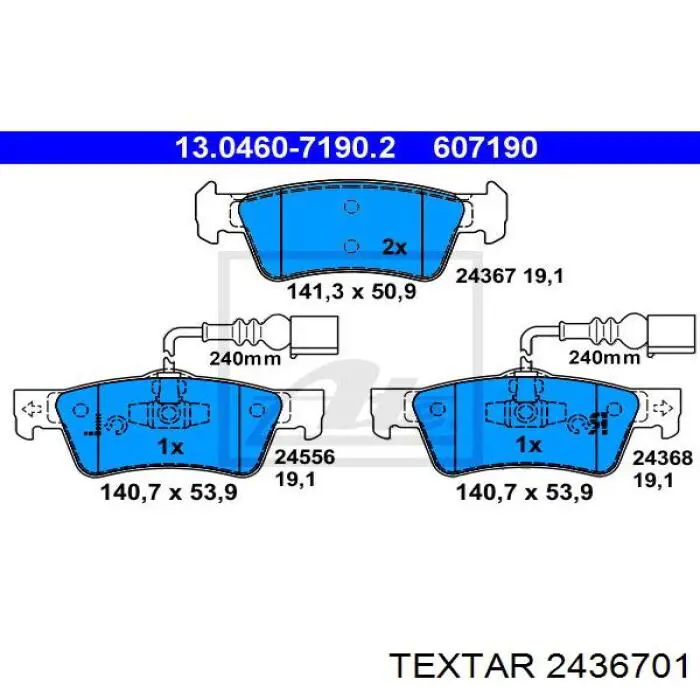 Колодки дисковые  Textar 2436701 цена, от 32.28 USD