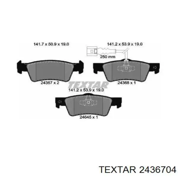 Задние тормозные колодки 2436704 Textar