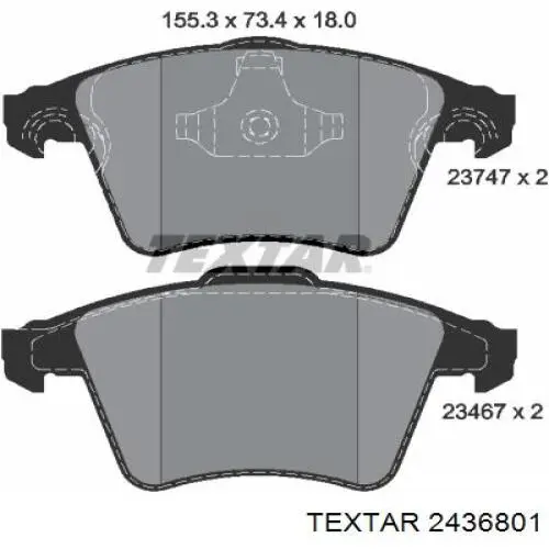 Задние тормозные колодки 2436801 Textar