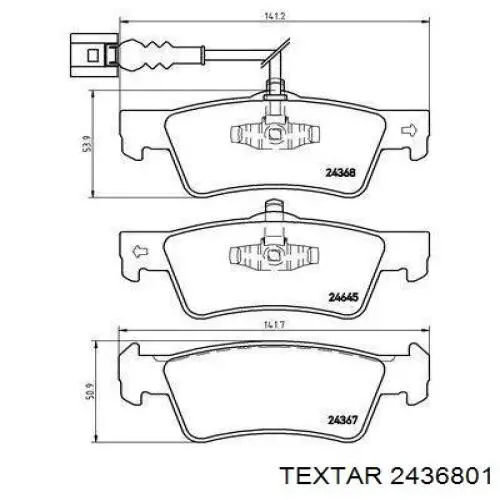 2436801 Textar Колодки тормозные дисковые комплект