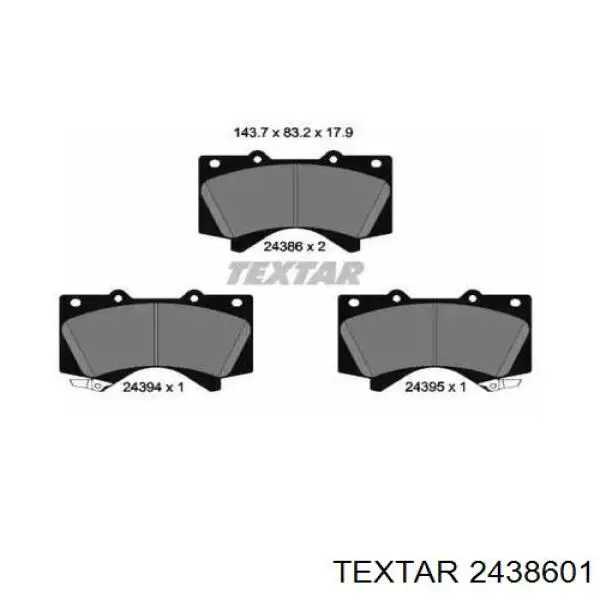 Купить 2438601 Textar Колодки тормозные