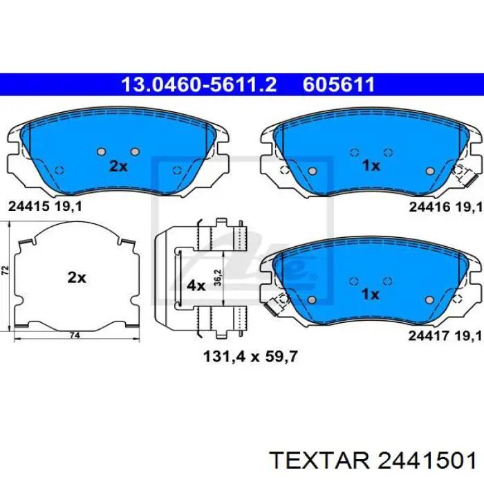 Колодки Textar 2441501 цена, от 59.80 USD