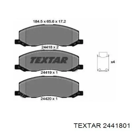 Передние тормозные колодки 2441801 Textar