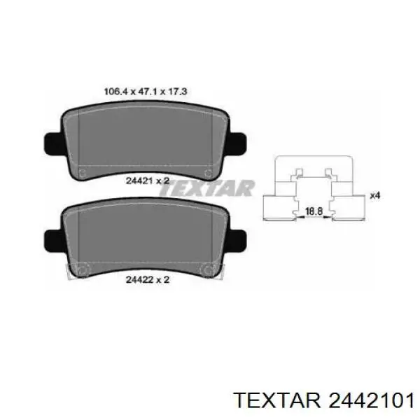 Колодки дисковые  Textar 2442101 цена, от 26.13 USD