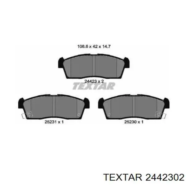 2442302 Textar передние тормозные колодки