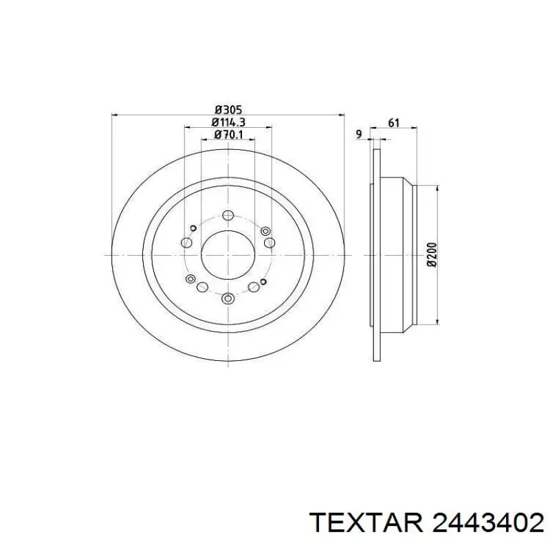 Купить 2443402 Textar Колодки тормозные задние, дисковые