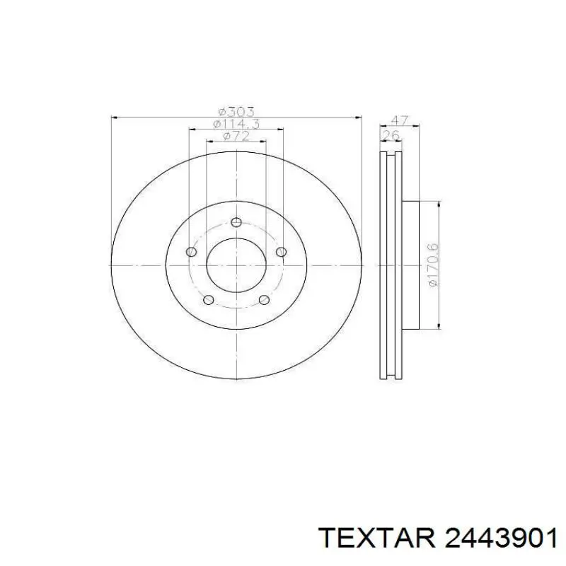 Передние тормозные колодки 2443901 Textar