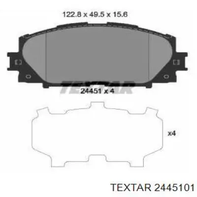 Передние тормозные колодки 2445101 Textar