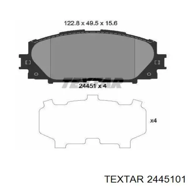 Передние тормозные колодки 2445101 Textar