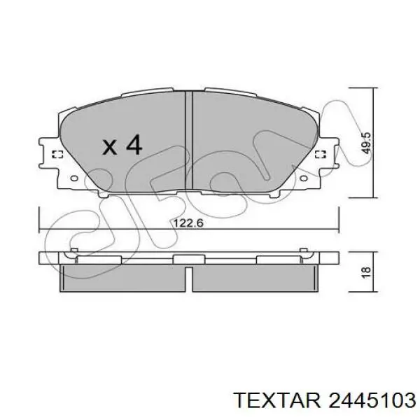Передние тормозные колодки 2445103 Textar