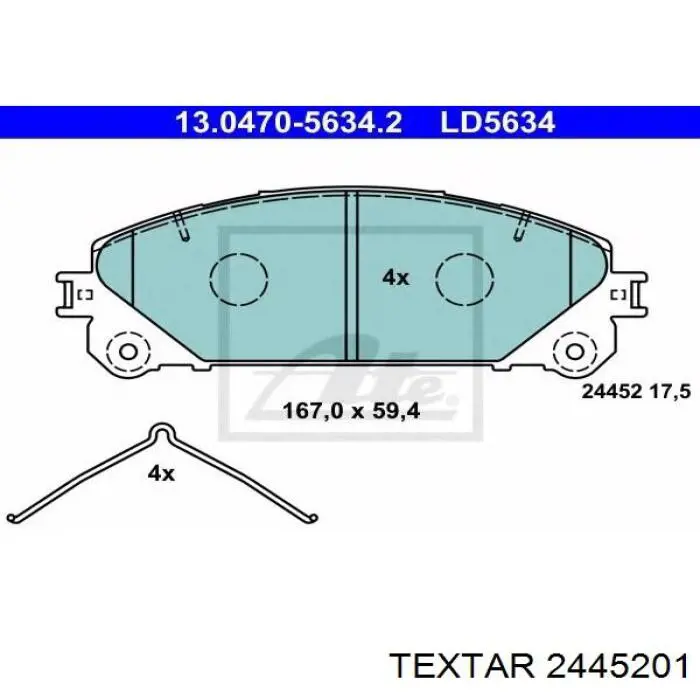 Тормозные колодки Textar 2445201