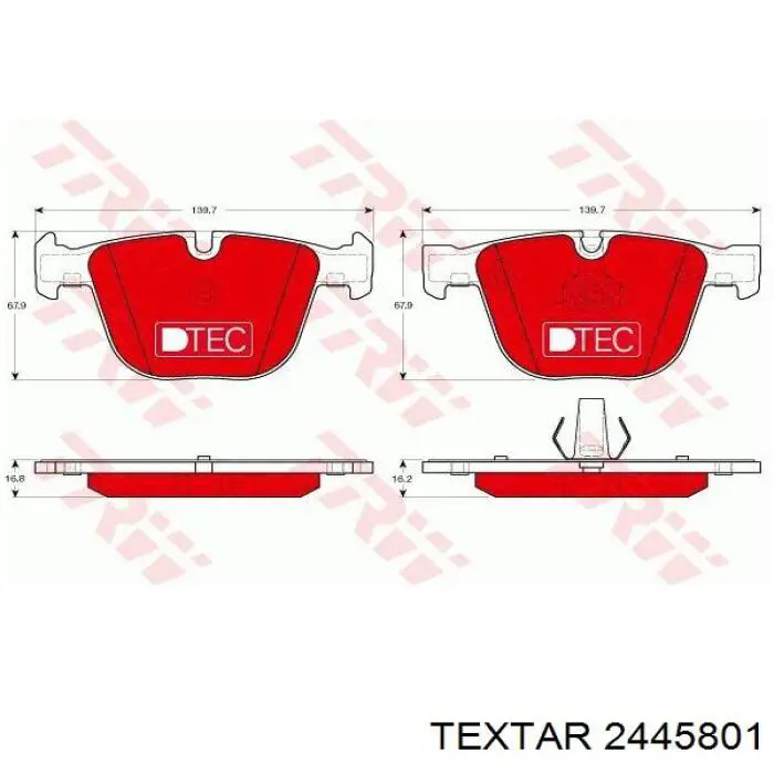 Колодки дисковые  Textar 2445801 цена, от 71.63 USD