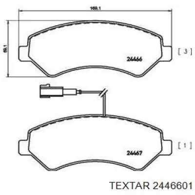 Передние тормозные колодки 2446601 Textar