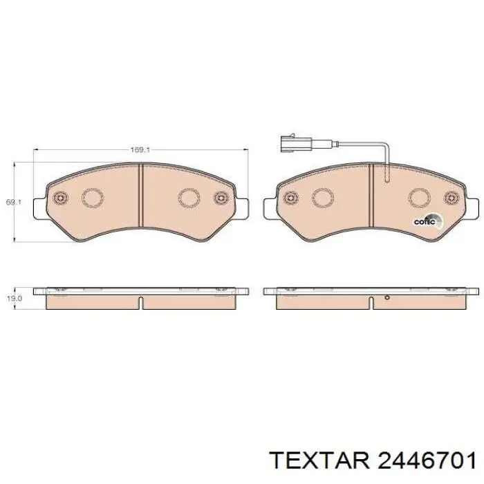 Передние тормозные колодки 2446701 Textar
