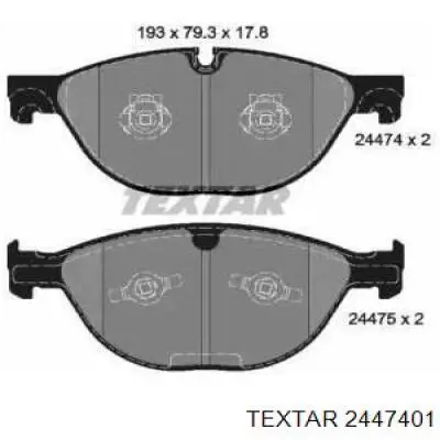 Передние тормозные колодки 2447401 Textar