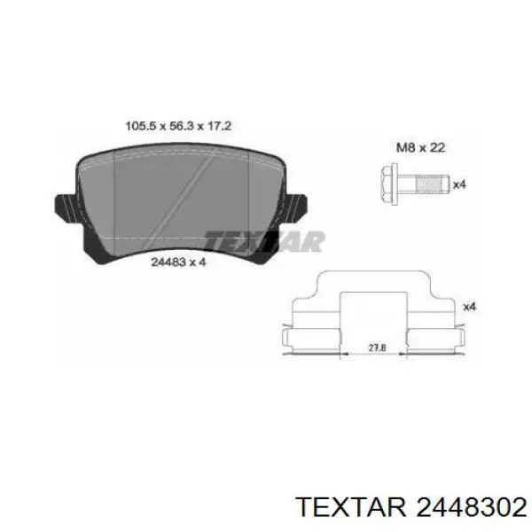 Колодки дисковые  Textar 2448302 цена, от 43.18 USD