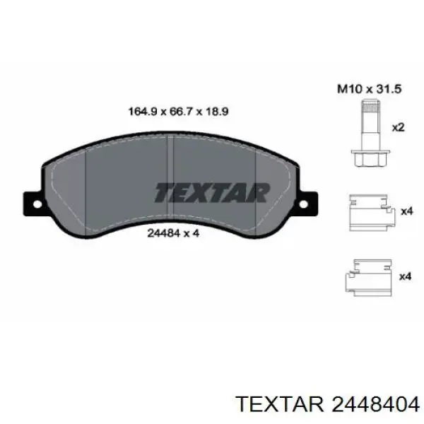 Купить 2448404 Textar Колодки тормозные