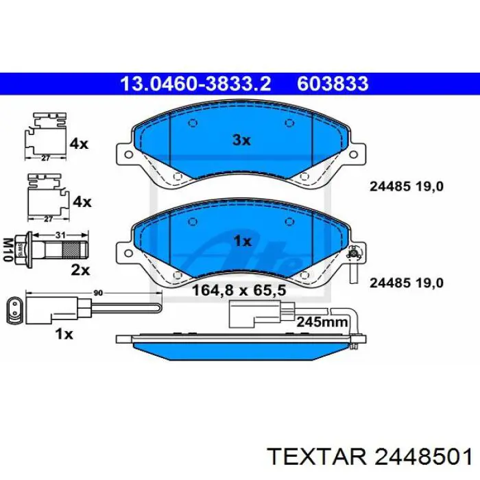 Купить 2448501 Textar Колодки тормозные