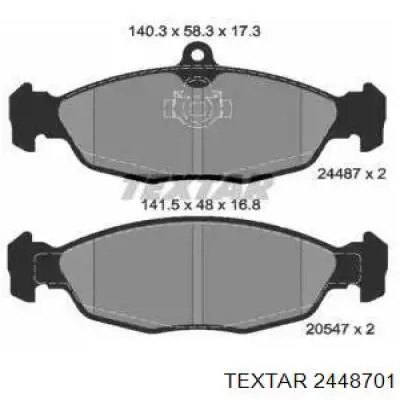 Задние тормозные колодки 2448701 Textar