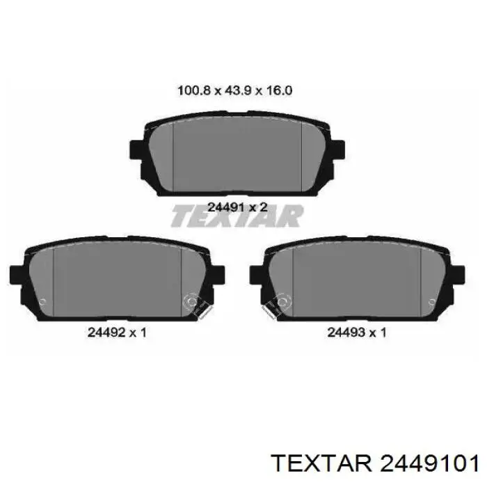 Задние тормозные колодки 2449101 Textar