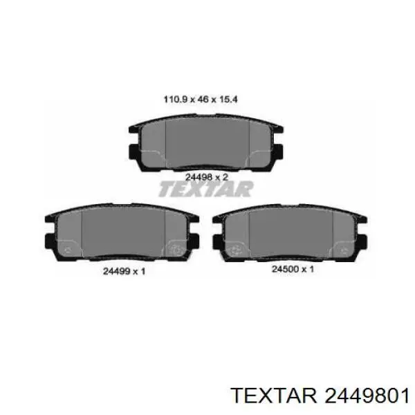 Задние тормозные колодки 2449801 Textar