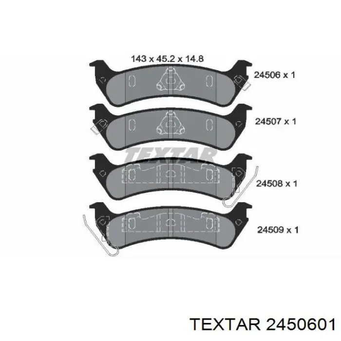 Задние тормозные колодки 2450601 Textar