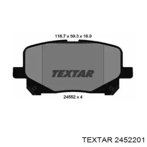 Передние тормозные колодки 2452201 Textar