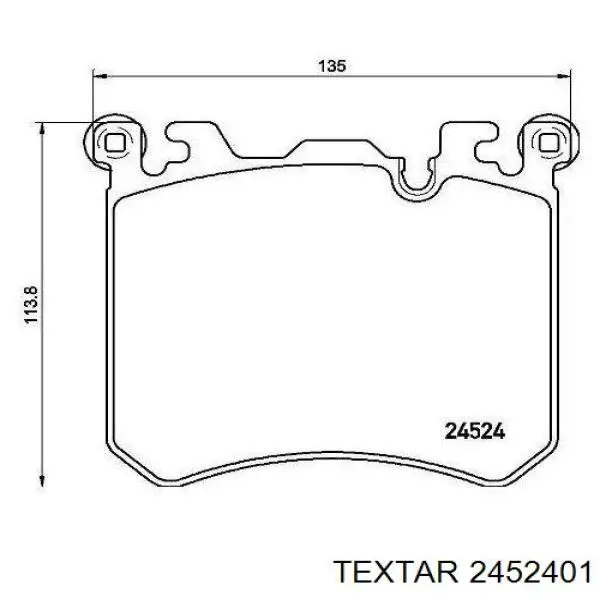 Передние тормозные колодки 2452401 Textar
