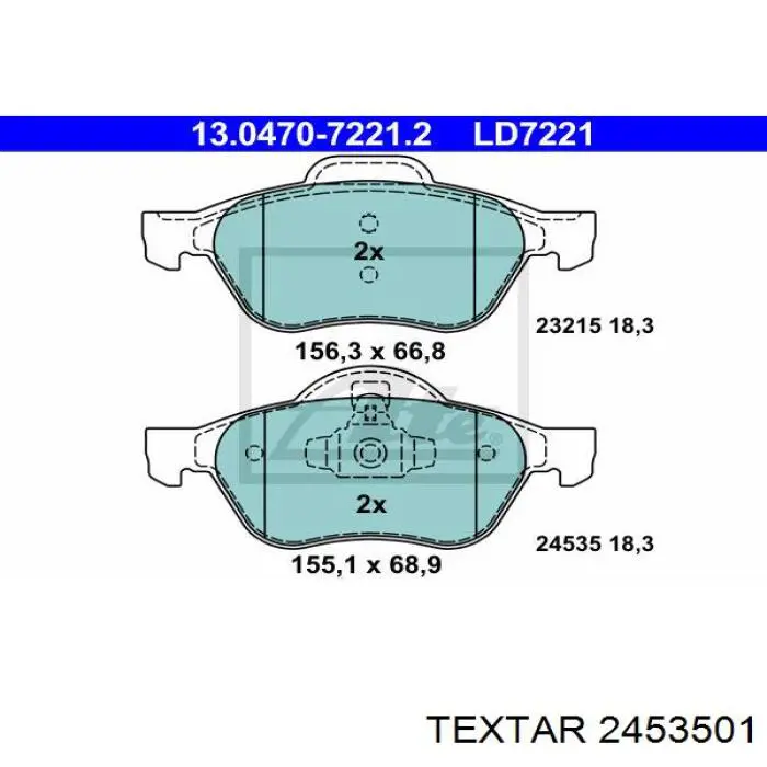 Колодки Textar 2453501 цена, от 47.73 USD