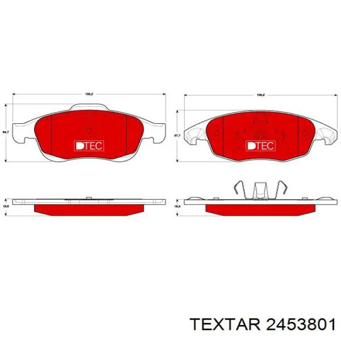Купить 2453801 Textar Колодки тормозные
