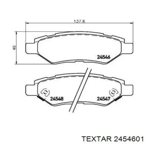 Задние тормозные колодки 2454601 Textar