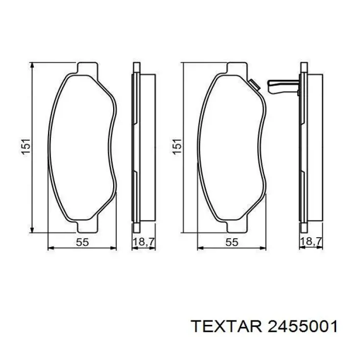 Тормозные колодки Textar 2455001