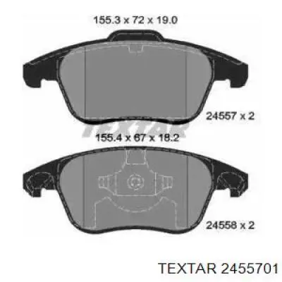 Купить 2455701 Textar Колодки тормозные