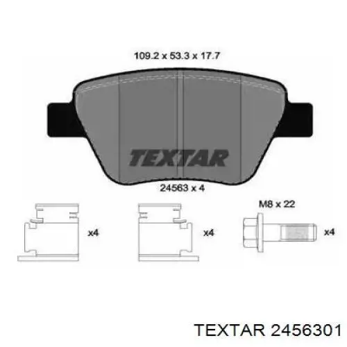 Задние дисковые колодки Textar 2456301