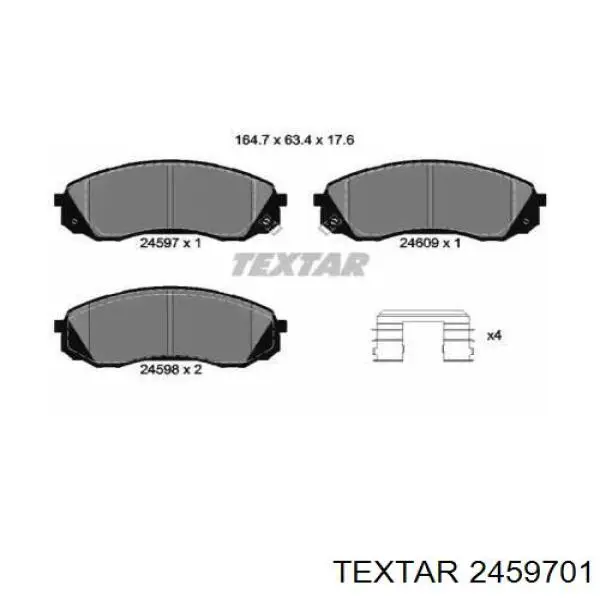 Передние тормозные колодки 2459701 Textar