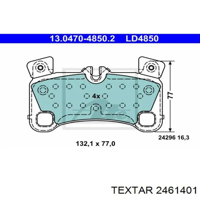 Колодки дисковые  Textar 2461401 цена, от 104.74 USD