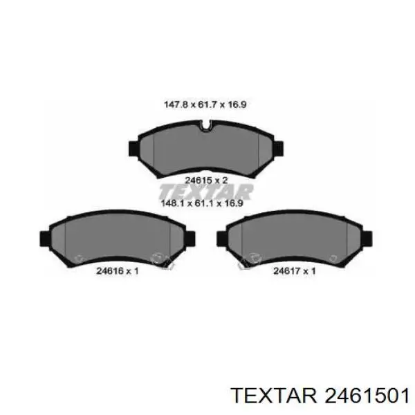 Передние тормозные колодки 2461501 Textar