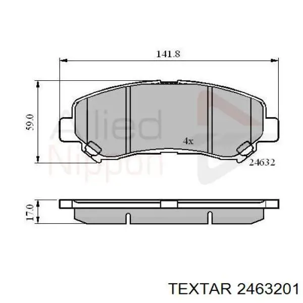 Колодки Textar 2463201 цена, от 36.49 USD