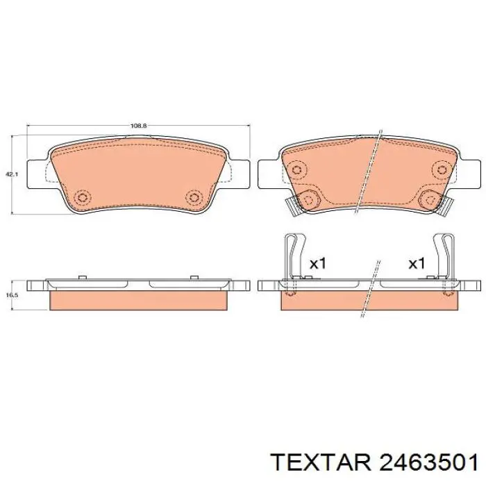 Задние дисковые колодки Textar 2463501