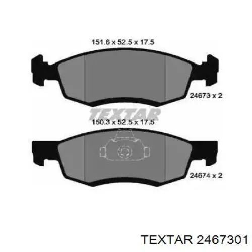 Передние тормозные колодки 2467301 Textar