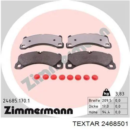 Колодки Textar 2468501 цена, от 144.23 USD