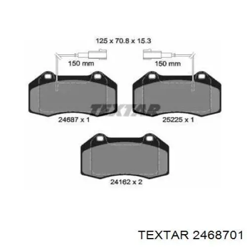 Передние тормозные колодки 2468701 Textar