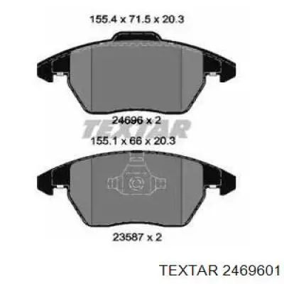 2469601 Textar колодки тормозные передние дисковые