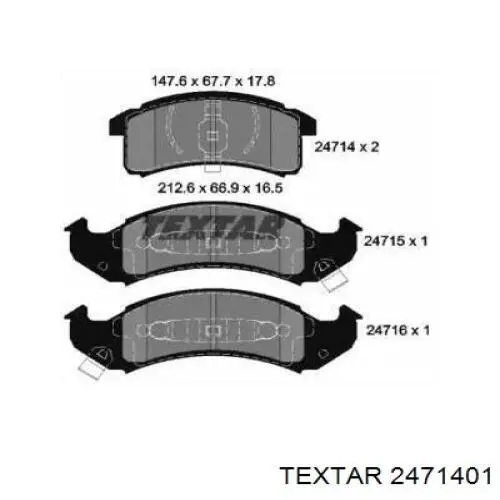 2471401 Textar колодки тормозные передние дисковые