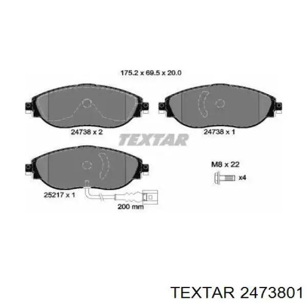 Купить 2473801 Textar Колодки тормозные