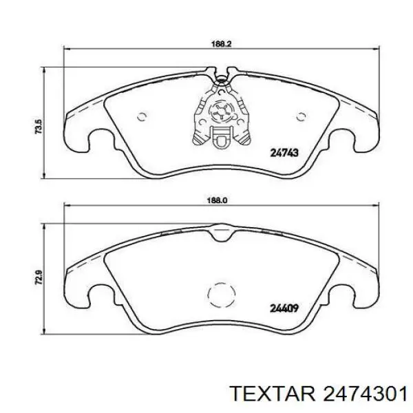 2474301 Textar Колодки передние