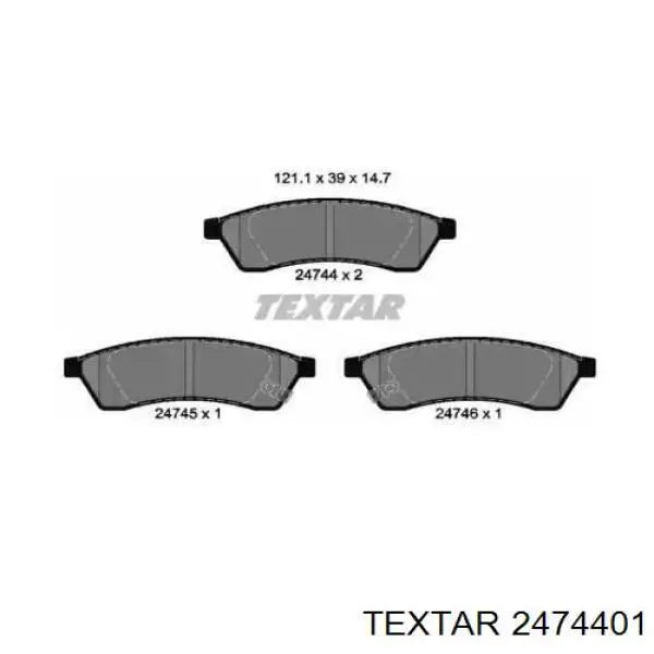 2474401 Textar Колодки тормозные дисковые комплект