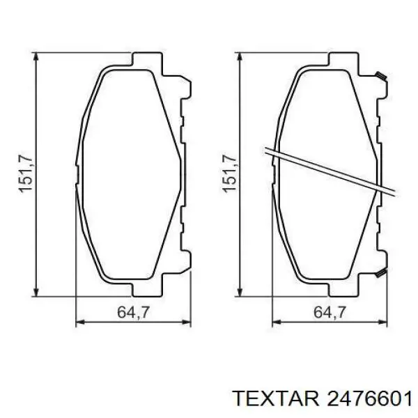 Передние тормозные колодки 2476601 Textar